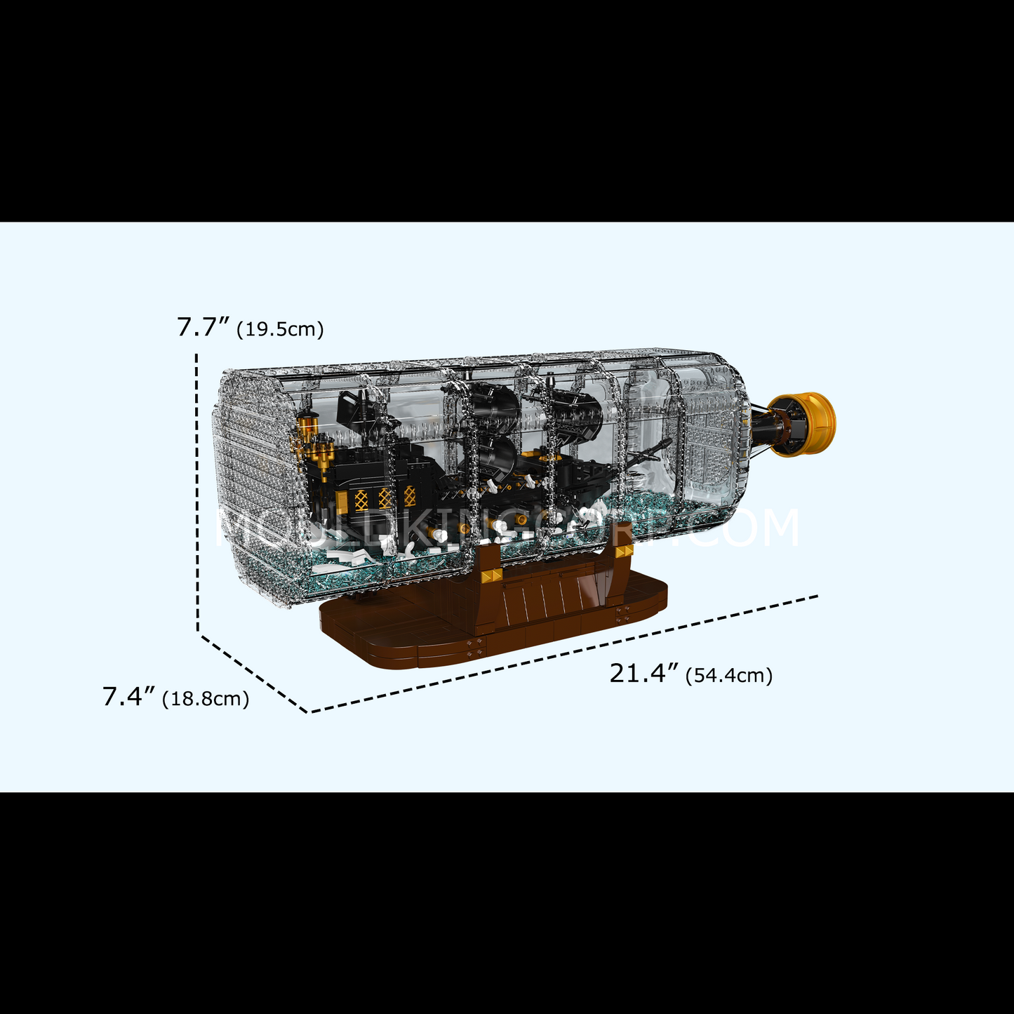 Mould King 10065 Black Pirates Ship-In-a-Bottle Building Set | 2,206 PCS