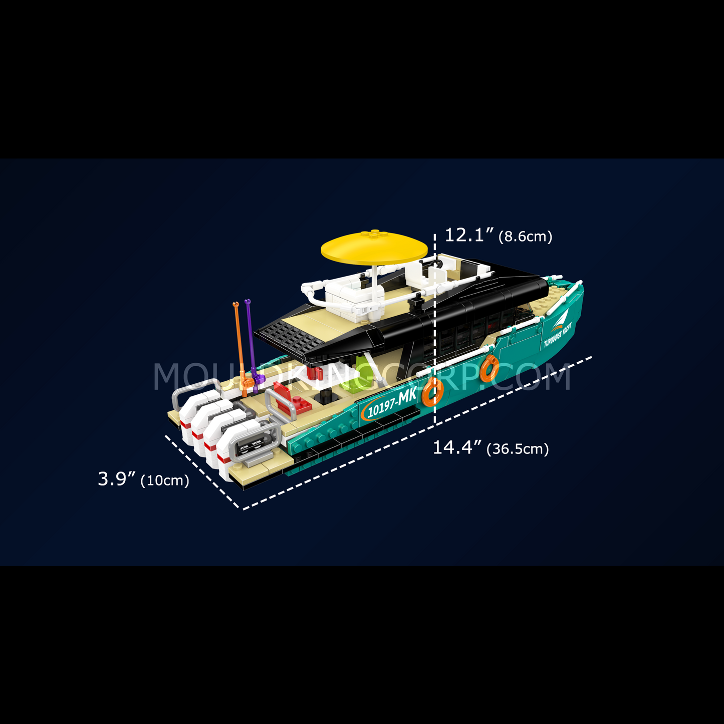 Mould King 10197 The Turquoise Luxury Cruiser Building Set | 850 Pcs