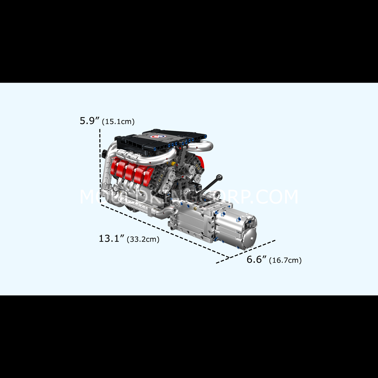 Mould King 10203 M Power V8 Engine & Gearbox Building Set | 1,169 Pcs
