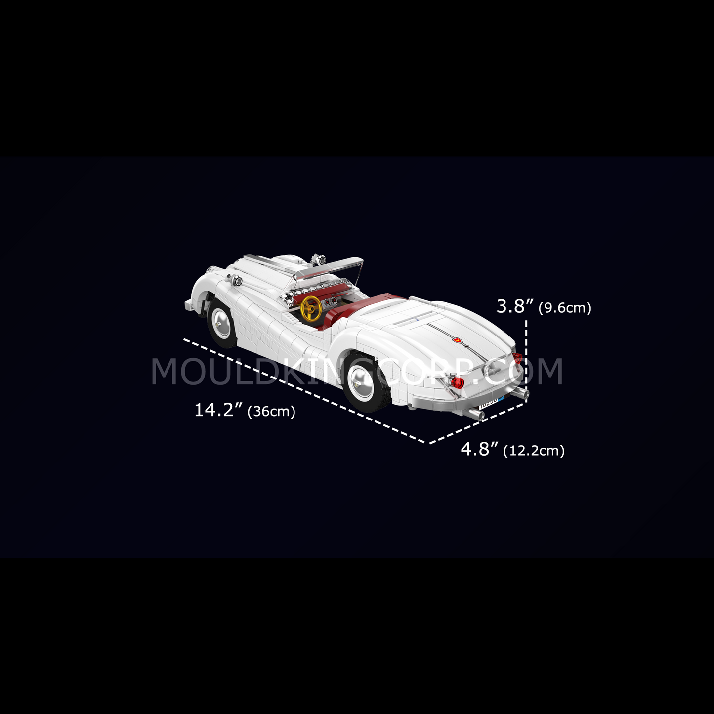 Mould King 10236 Classic XK140 Convertible Sports Car Building Set | 1,302 Pcs