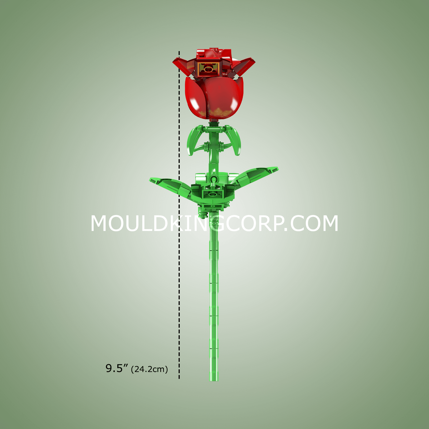 Mould King 24005 Rose Artificial Decor Plant Building Set | 131 PCS