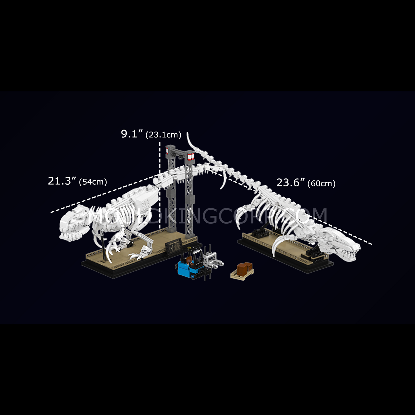 Mould King 29005 Mosasaurus & Velociraptor Fossil Display Model Building Set | 1418 Pcs