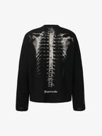 Skeleton Graphic Waffle Sweatshirt - 2495