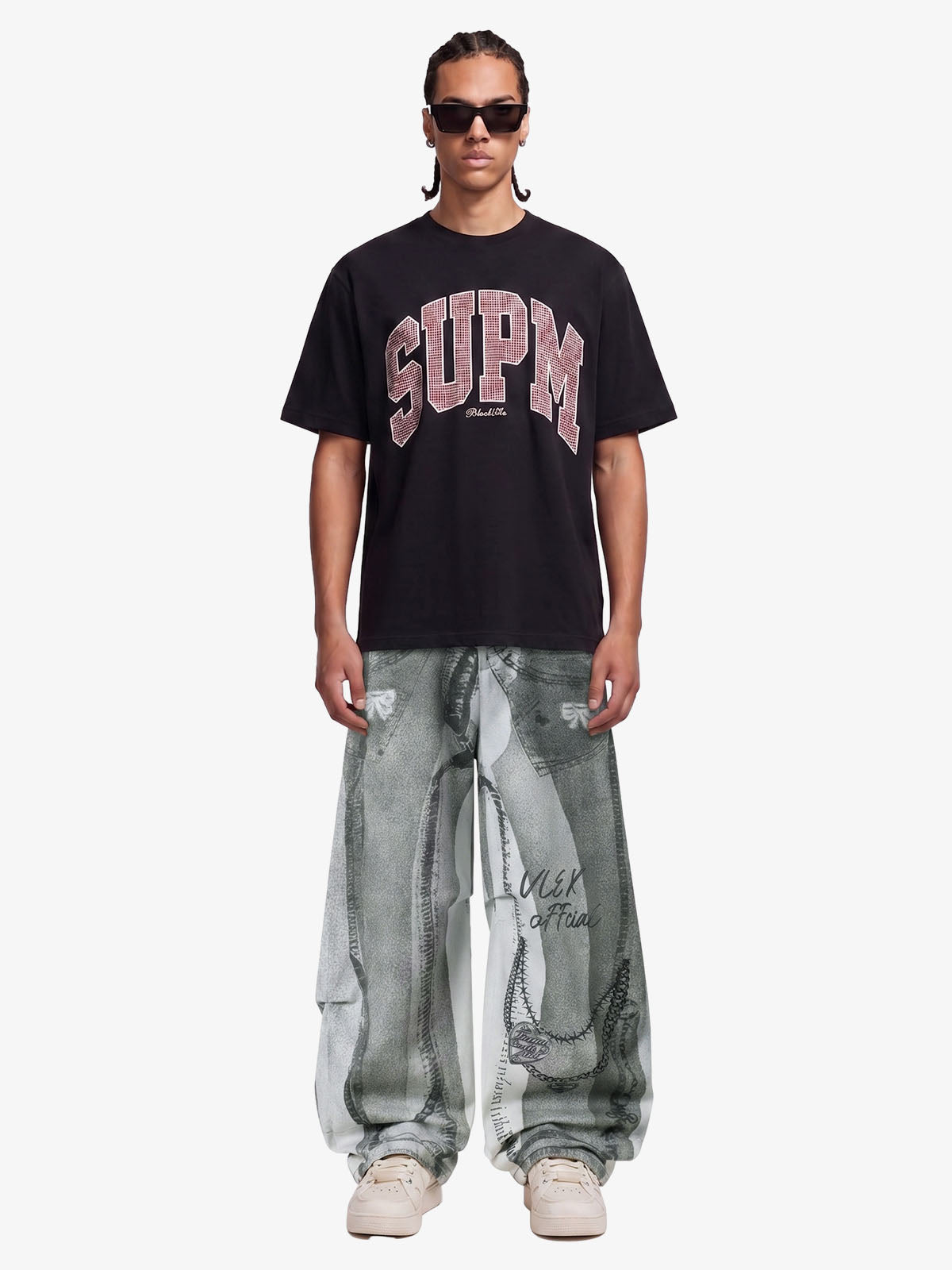 Vintage Illusion Graphic Ultra-Baggy Jeans