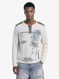 Vintage Graphic Henley Long Sleeve T-Shirt
