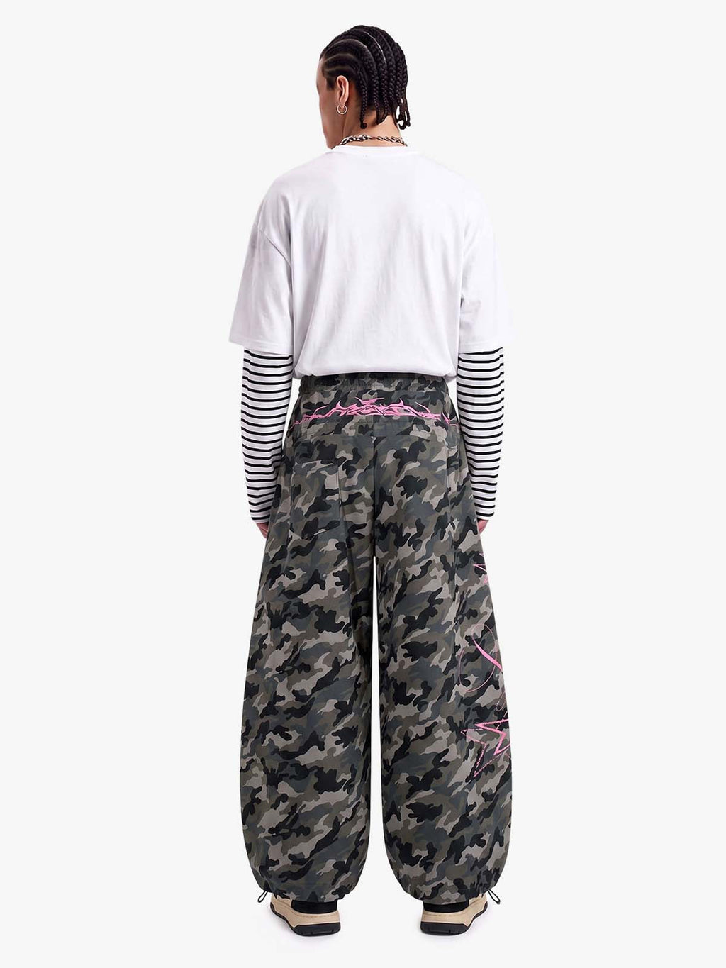 Y2K Camo Pink Print Barrel Sweatpants