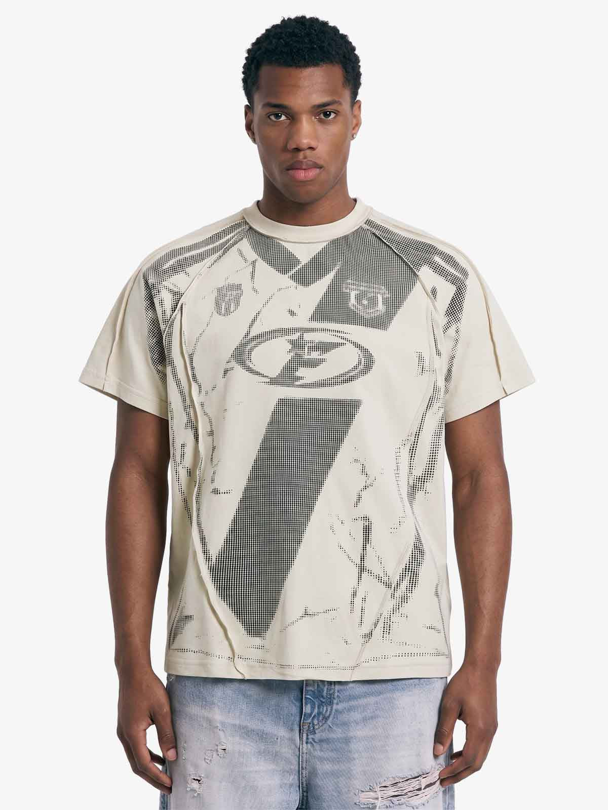 Supermade Trompe L'oeil Halftone Jersey Graphic T-Shirt