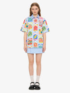 Vintage Seed Packet Camp Collar Boxy Shirt