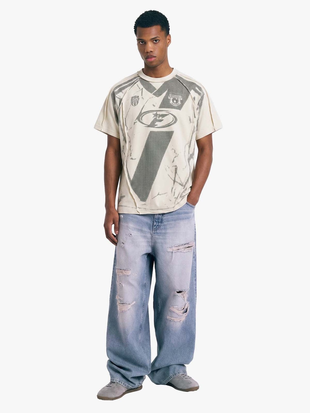 Supermade Trompe L'oeil Halftone Jersey Graphic T-Shirt