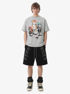 Rhinestone Graphic Knit Shorts
