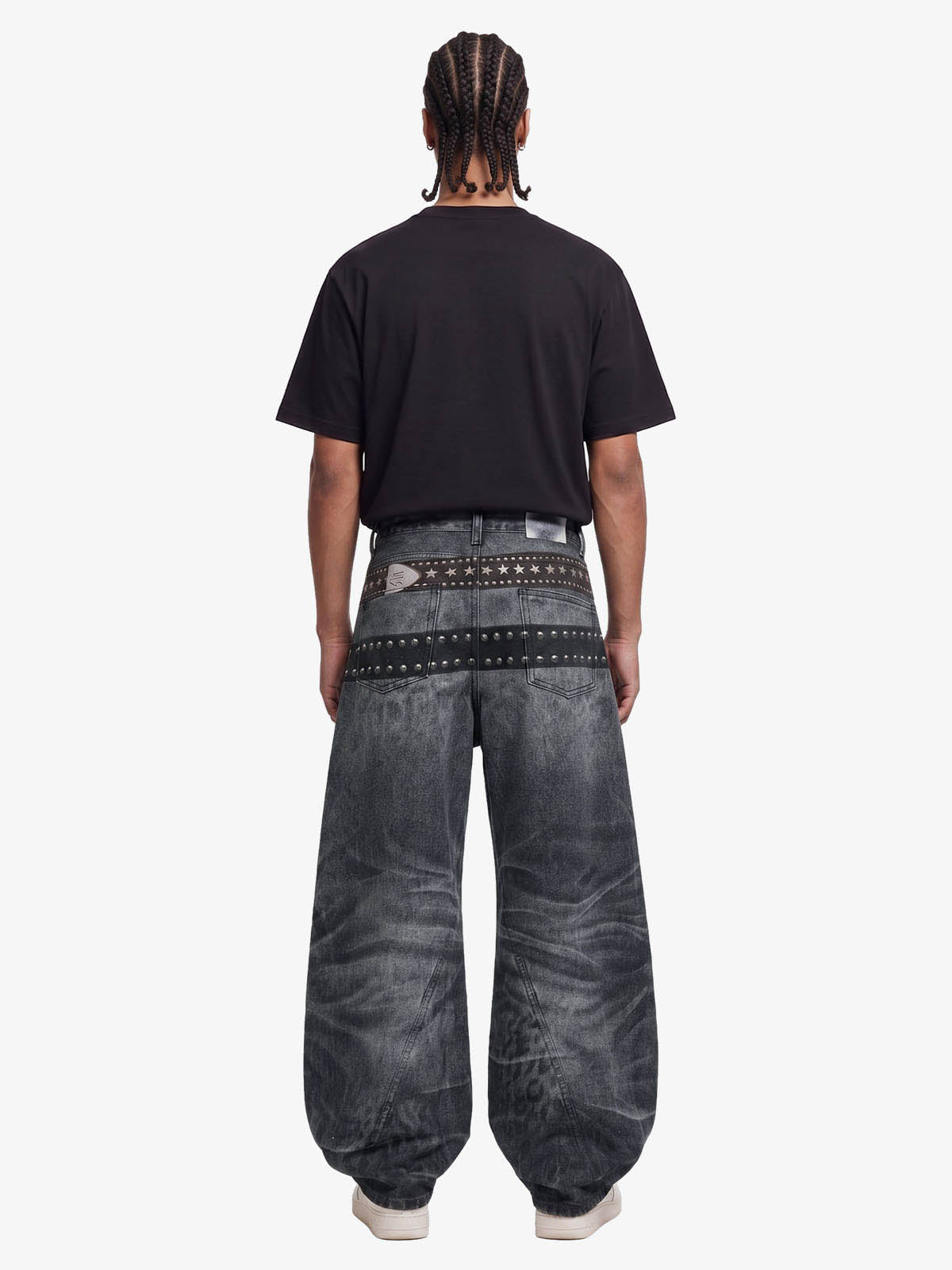 Butterfly Illusion Graphic Print Baggy Jeans