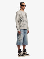 Gothic Angel Graphic Long Sleeve Henley T-Shirt