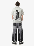 Double Cheetah Graphic Satin Camp Collar Boxy Shirt