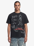 Cyber Portrait Graphic Oversized T-Shirt