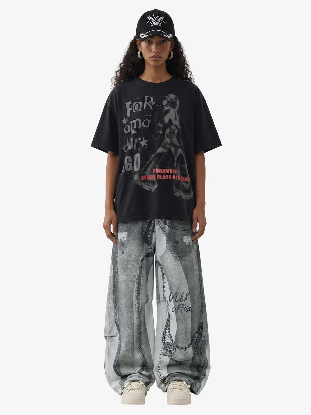 Vintage Illusion Graphic Ultra-Baggy Jeans