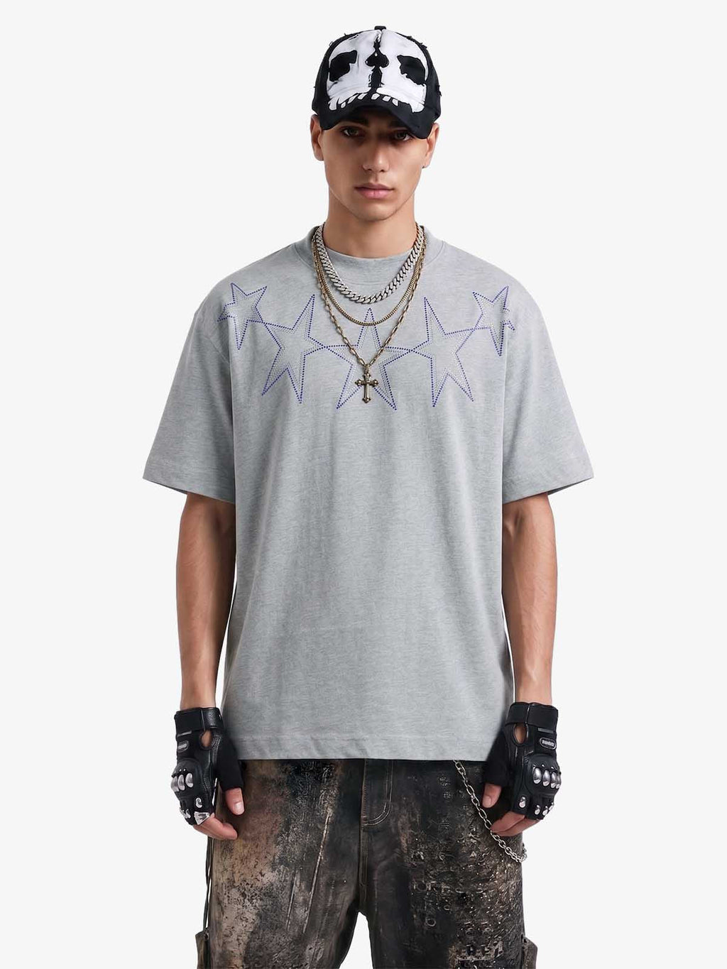 Rhinestone Star Graphic T Shirt