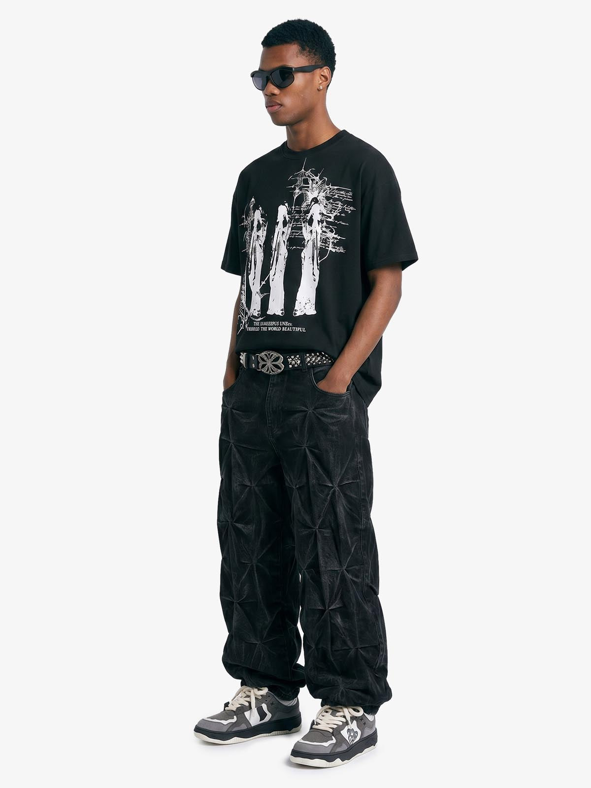 Gothic Statuette Cotton Jersey T-Shirt