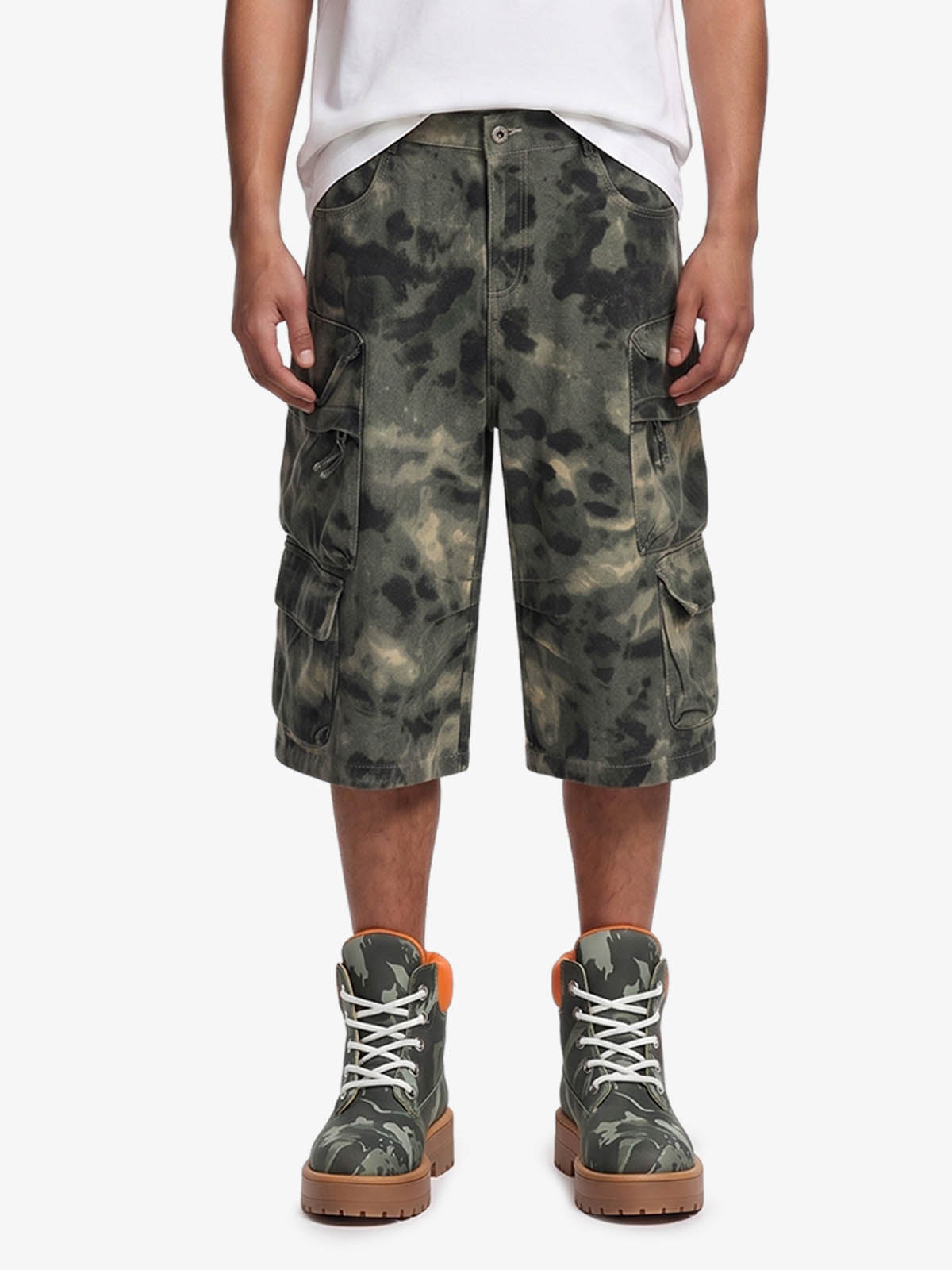 Camo-Print Baggy Cargo Jorts