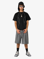 Functional Deconstructed Split Short-Sleeved T-Shirt - 2437