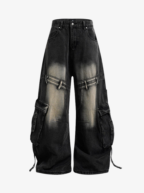 Deconstructed Multi-Pocket Cargo Jeans