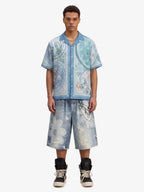 Porcelain Floral Camp Collar Boxy Shirt