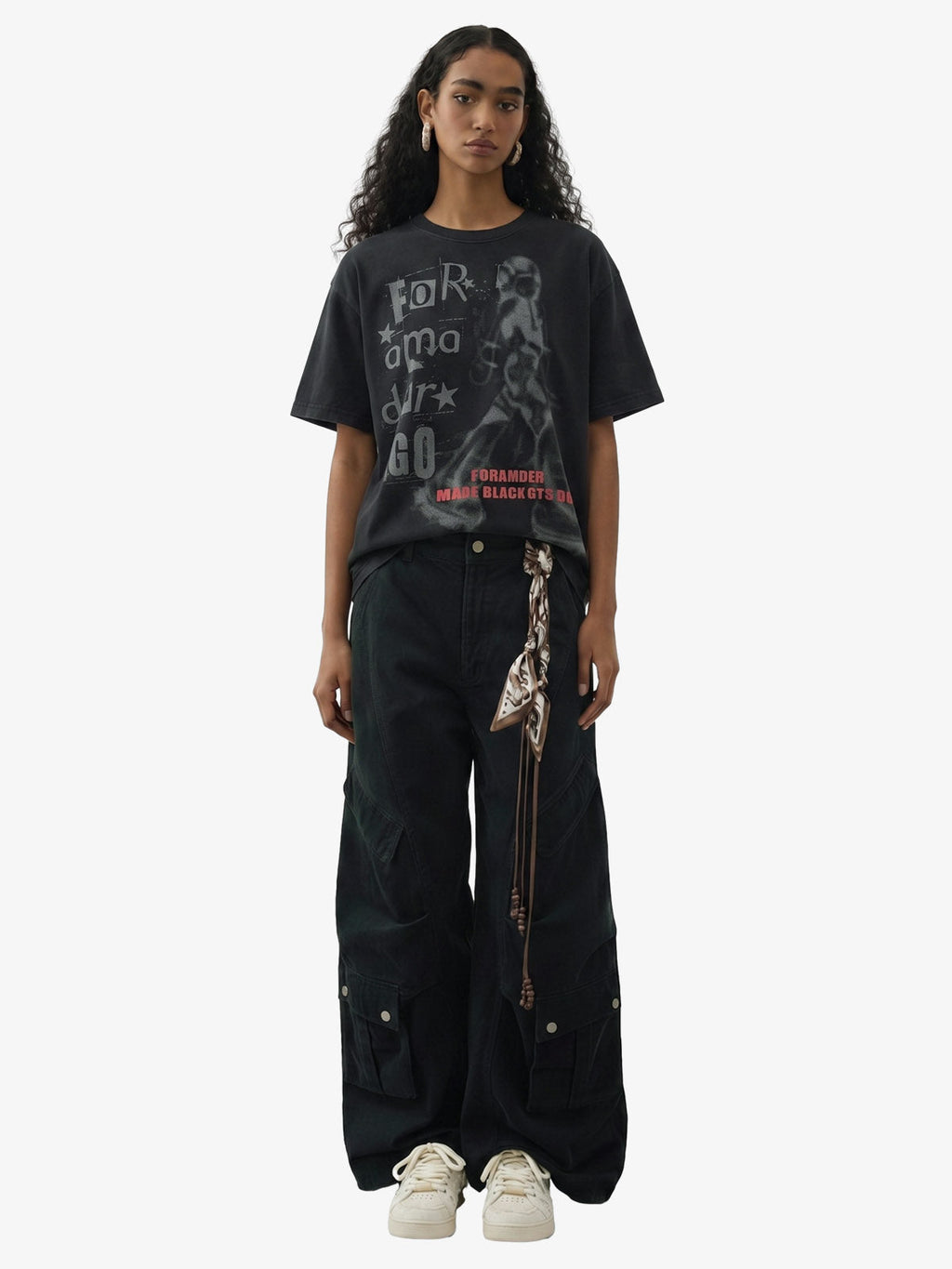 Cyber Portrait Graphic Oversized T-Shirt