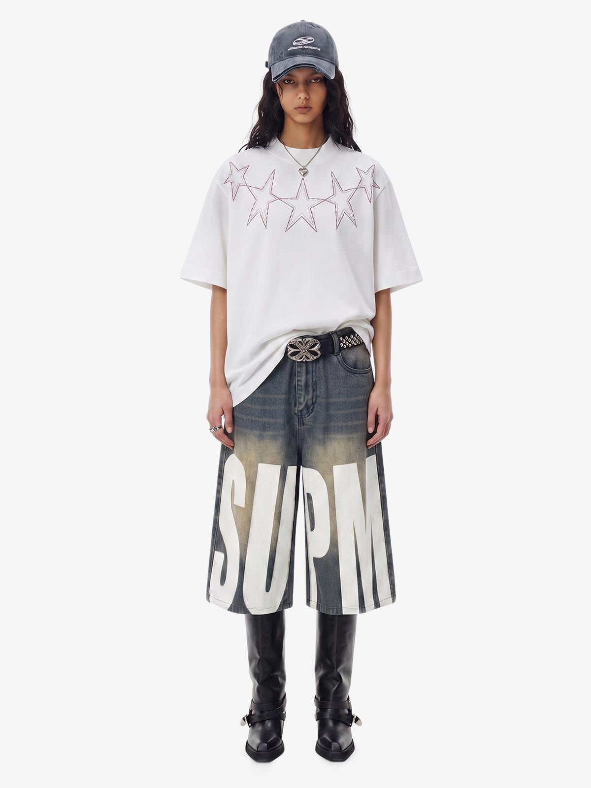 Rhinestone Star Graphic T Shirt