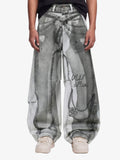 Vintage Illusion Graphic Ultra-Baggy Jeans