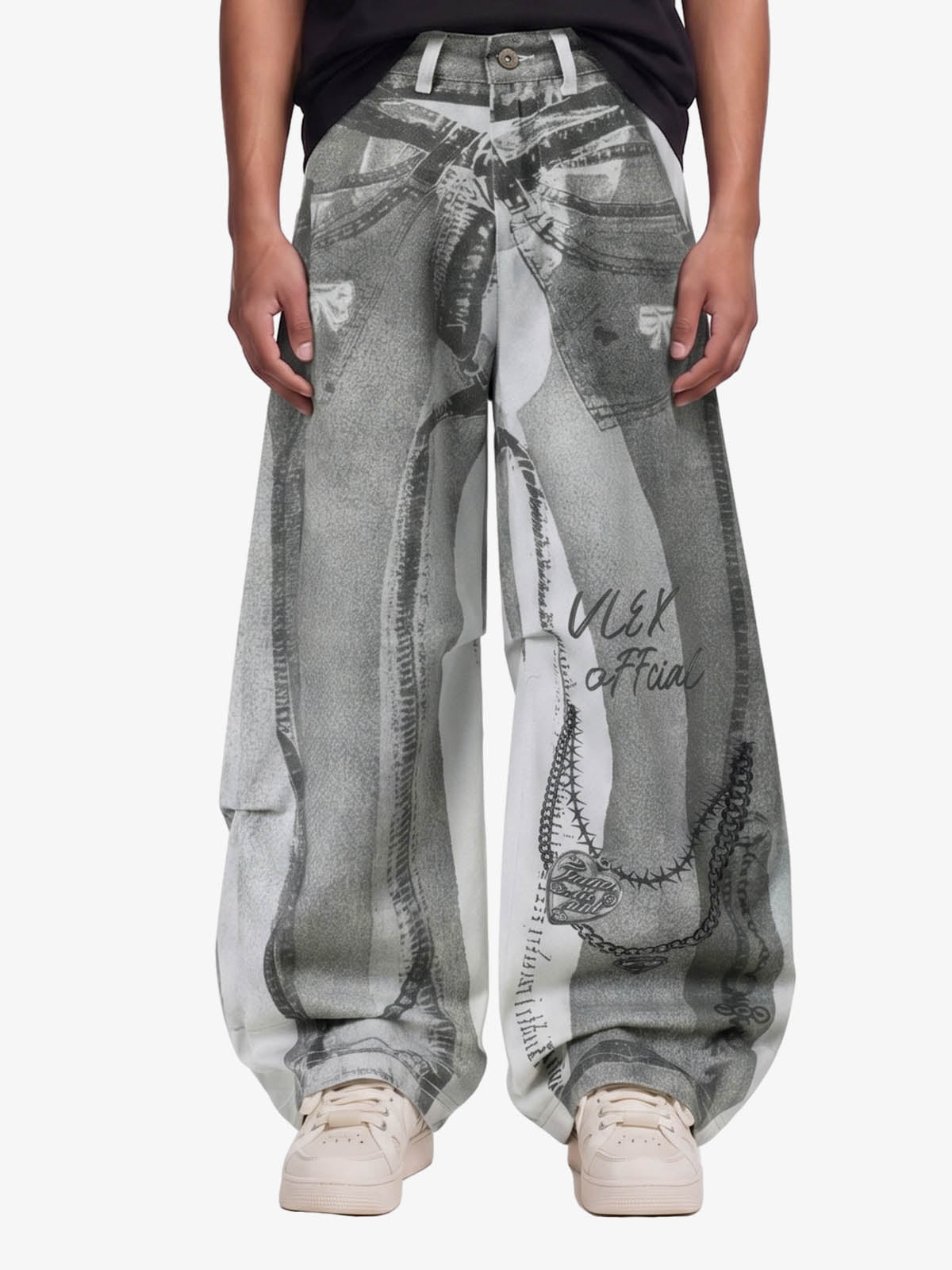 Vintage Illusion Graphic Ultra-Baggy Jeans