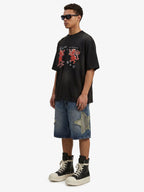 Heraldic Lion Acid-Wash Jersey T-Shirt