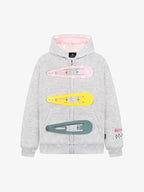 Detachable Hair Clip Decoration Zip Up Hoodie