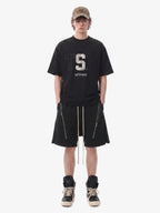 Retro Functional Zipper Slit Jort