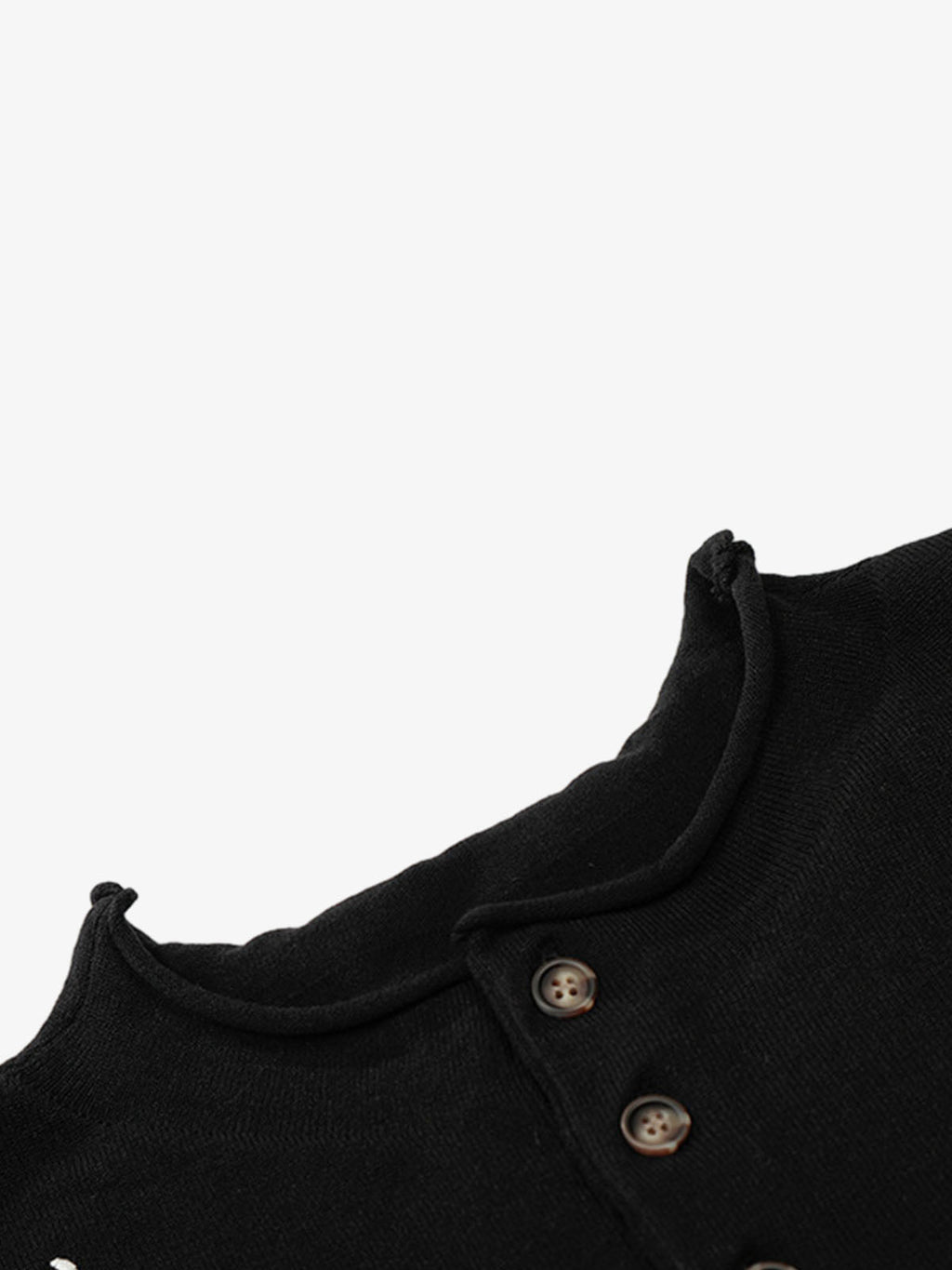 Graphic Floral Knit Henley T-Shirt