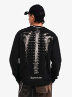 Skeleton Graphic Waffle Sweatshirt - 2495