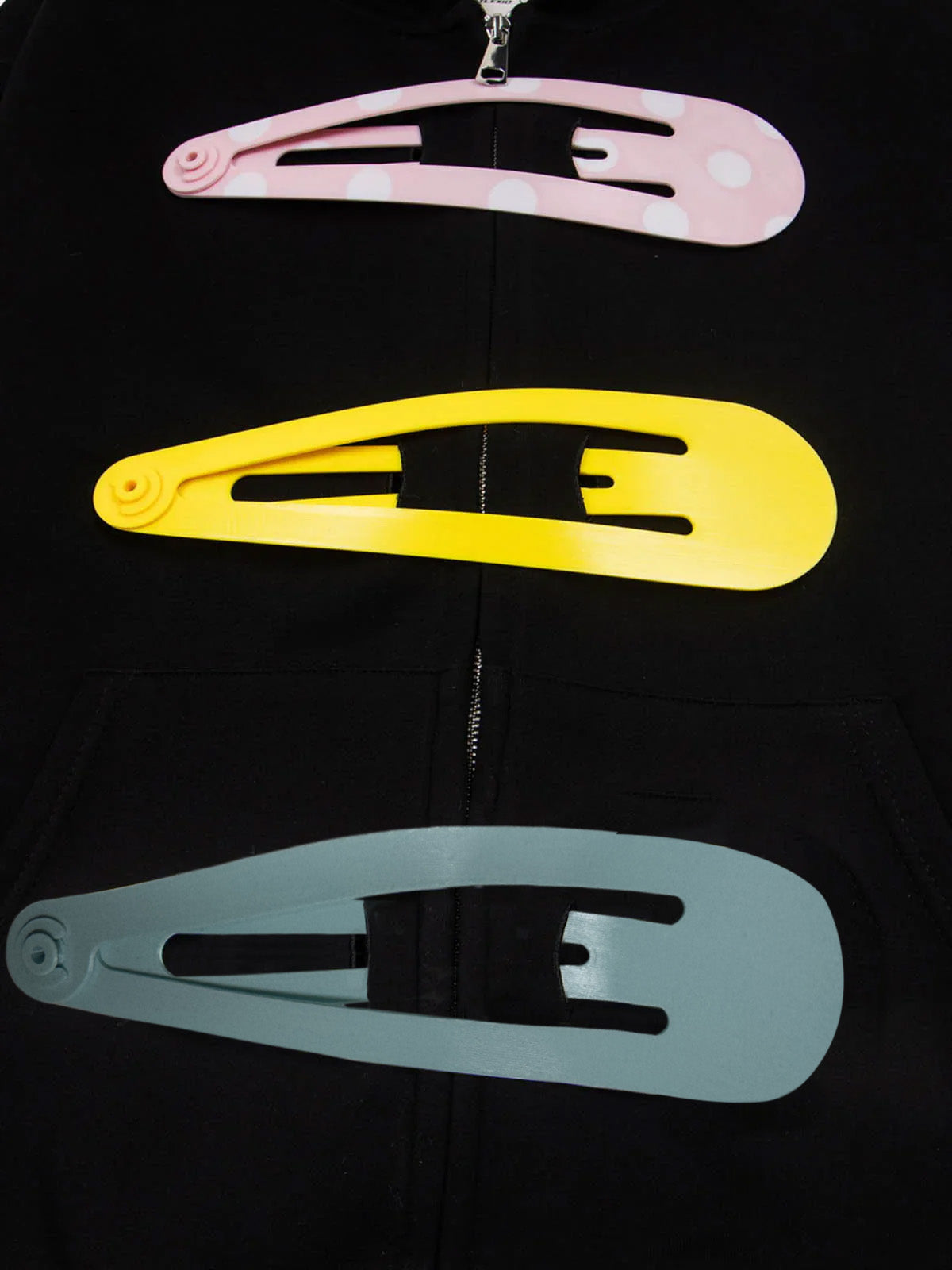 Detachable Hair Clip Decoration Zip Up Hoodie