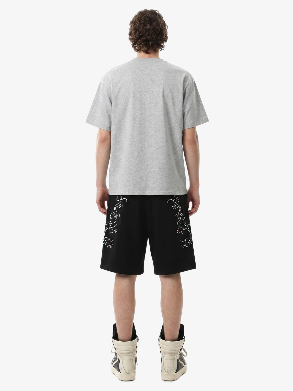 Rhinestone Graphic Knit Shorts