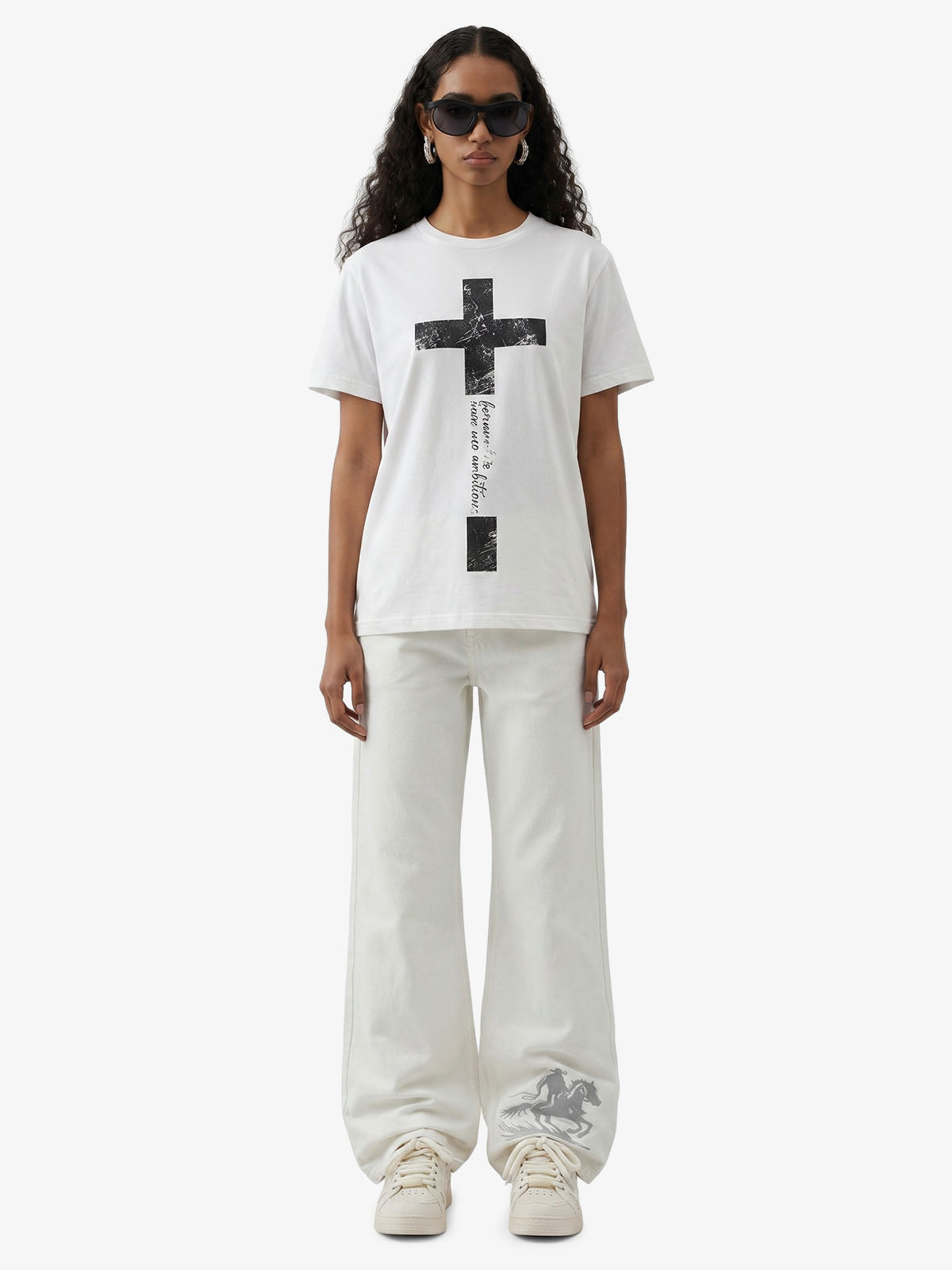 Distressed Cross Graphic T-Shirt