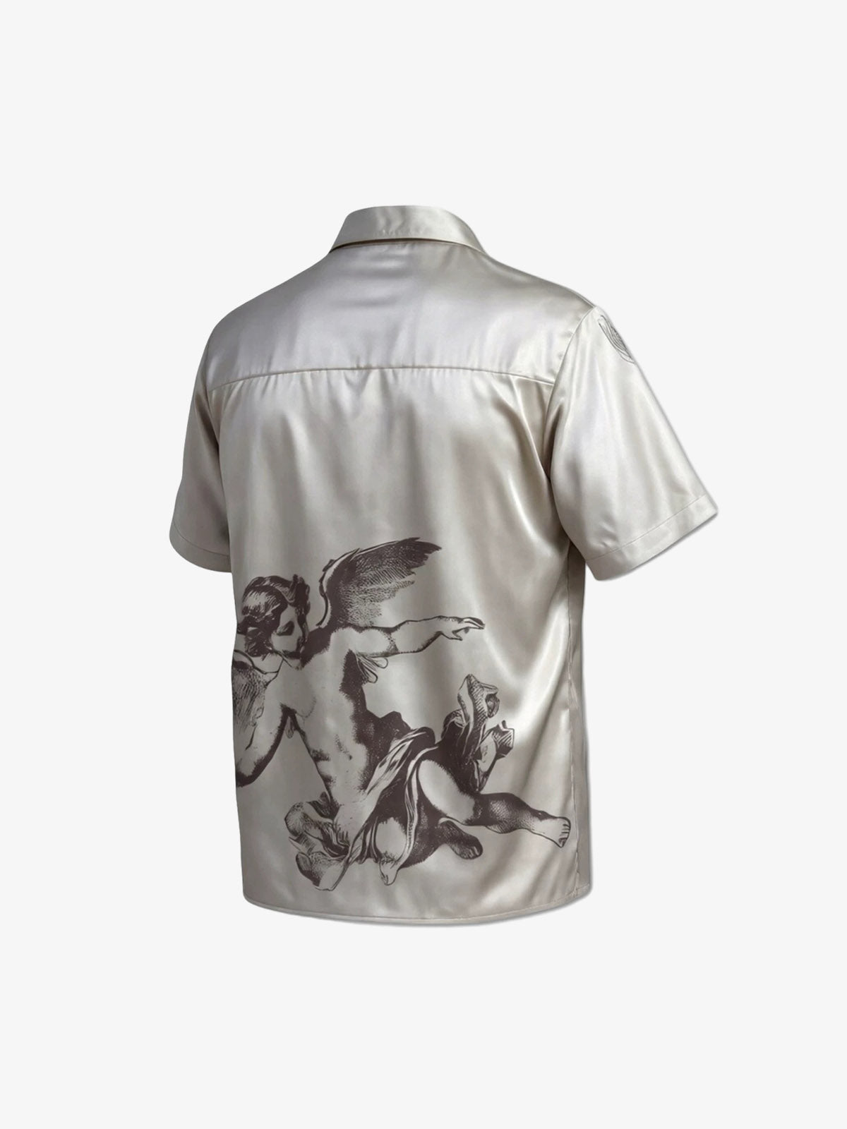 Cupid Angel Sketch Camp Collar Boxy Shirt