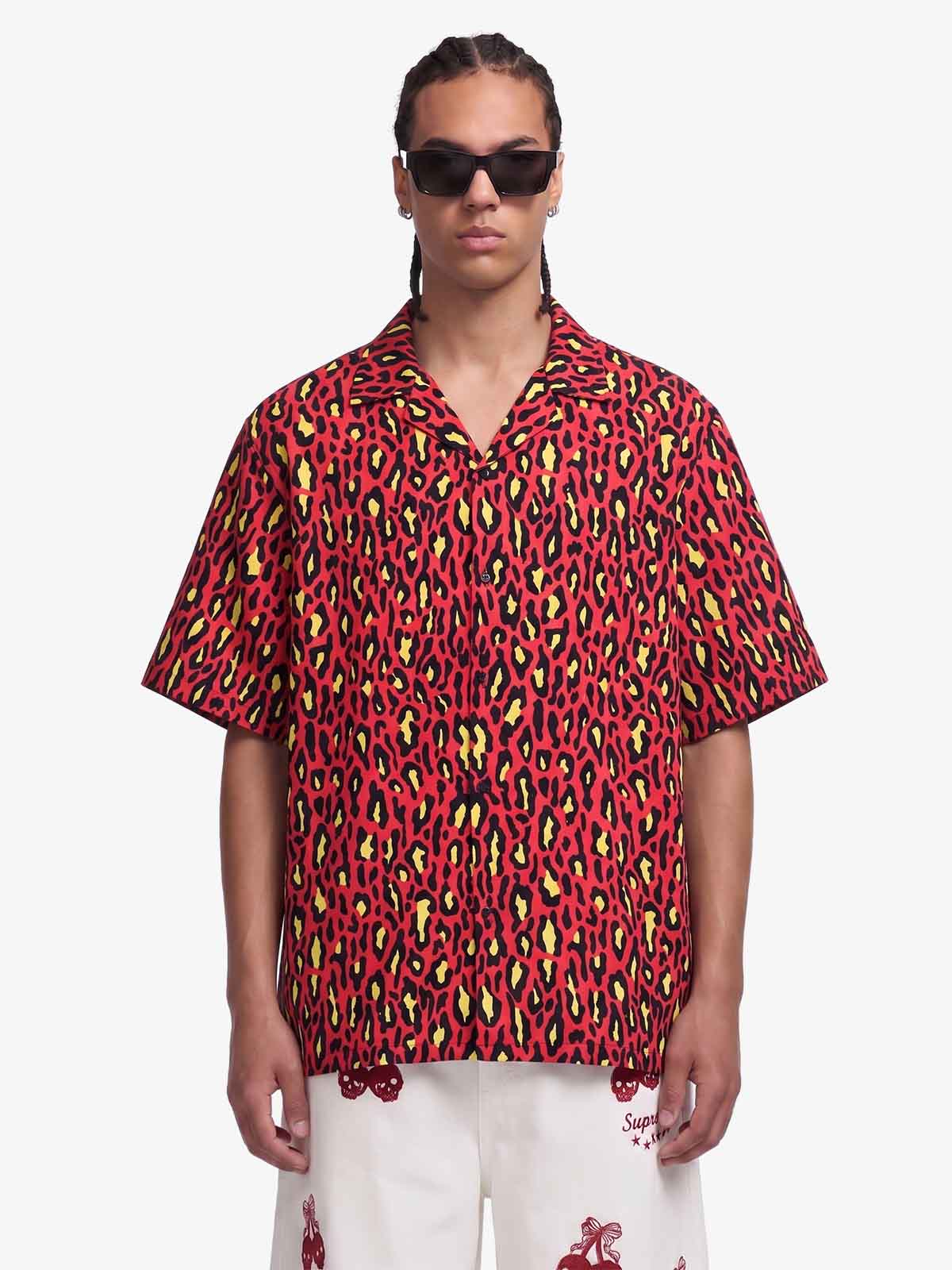 Classic Cheetah Print Camp Collar Boxy Shirt