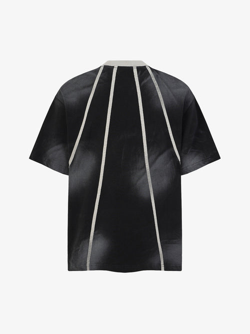 Black Raglan Sleeve T-Shirt with Herringbone Tape Detail