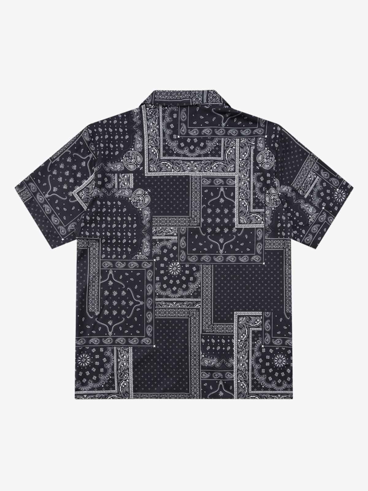 Vintage Bandana Patchwork Camp Collar Boxy Shirt