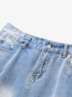 Distressed Faded Baggy Jorts