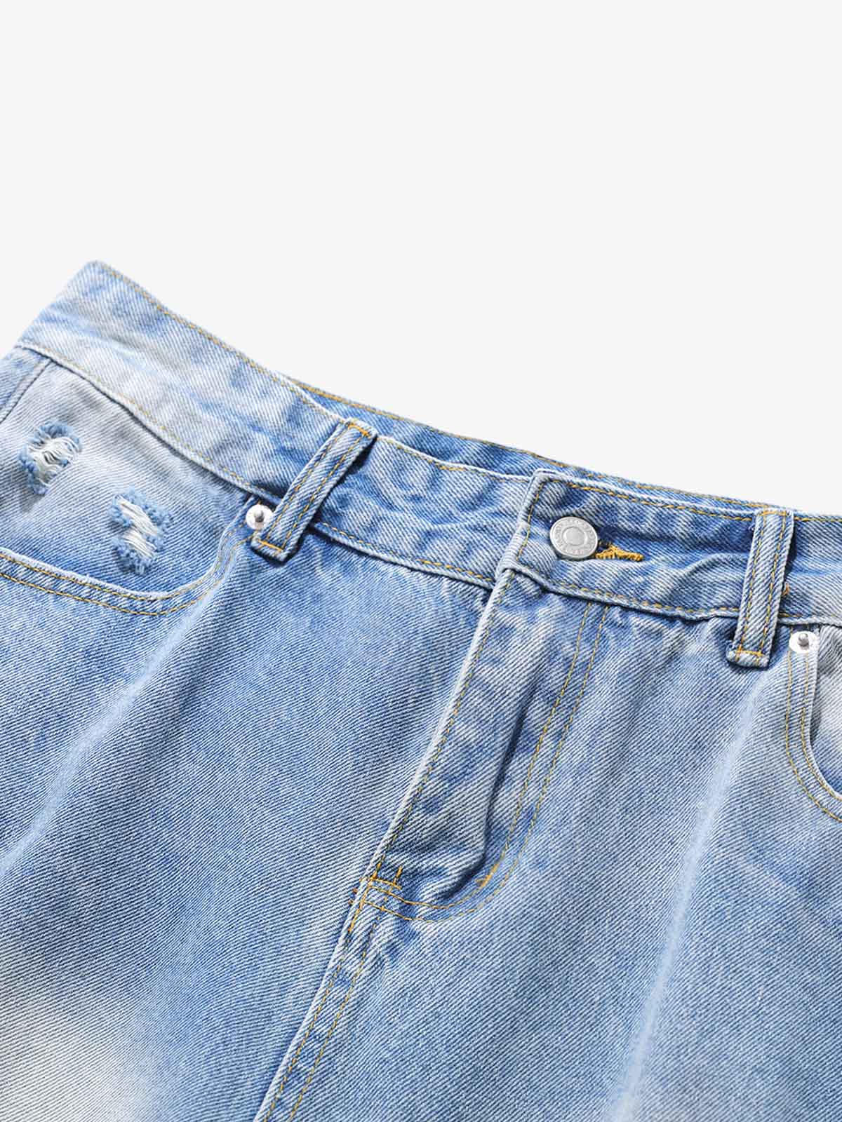 Distressed Faded Baggy Jorts