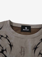 Tribal Thorn Graphic Casual T-Shirt