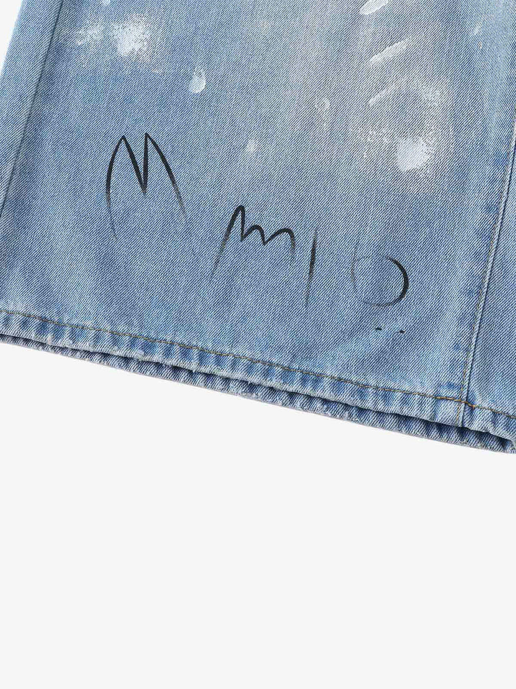 Light Wash Distressed Denim Shorts