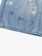 Light Wash Distressed Denim Shorts