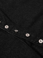 Asymmetric Multi-Button Fly Wide-Leg Denim Jorts