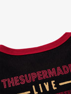 Black Waffle Knit Long Sleeve Top