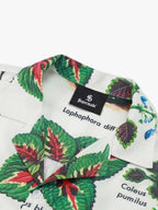 Vintage Succulent Botanical Print Camp Collar Boxy Shirt