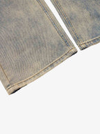 Vintage Distressed Ripped Wide Leg Jeans
